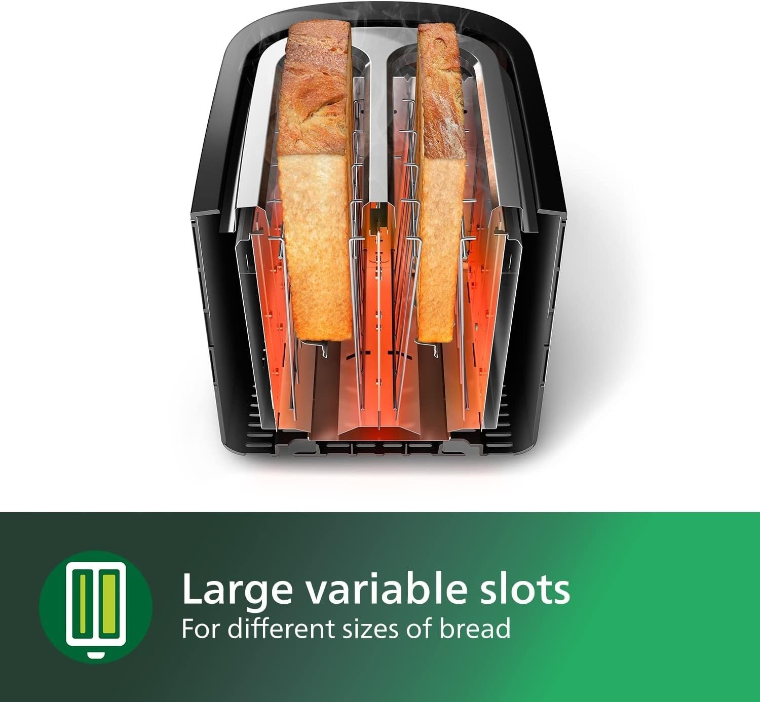 2-Slice Bread Toaster with 8 Browning Settings, Bun Warmer & Crumb Tray