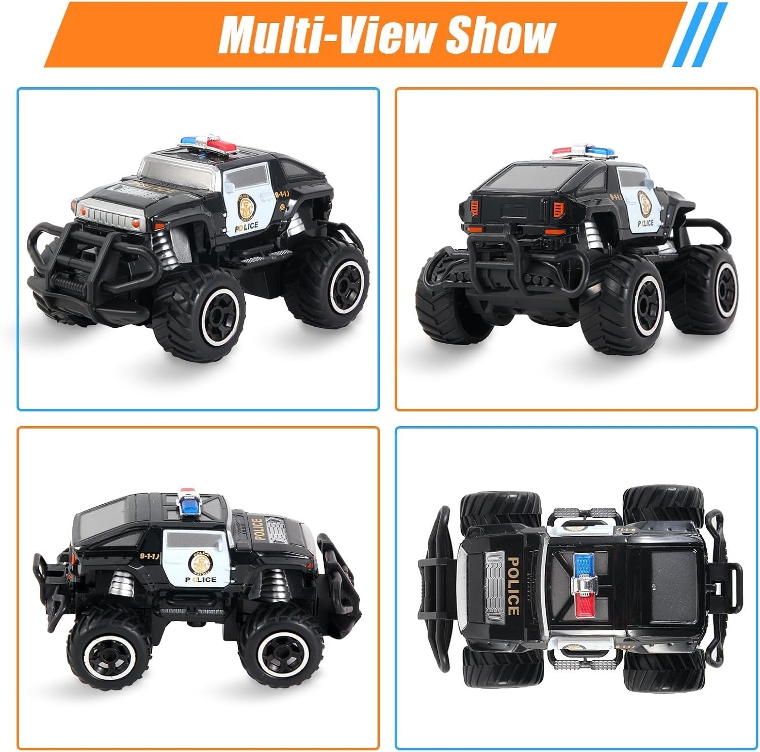 Mini Remote Control Police Car for Kids – Off-Road RC Car Toy, Black