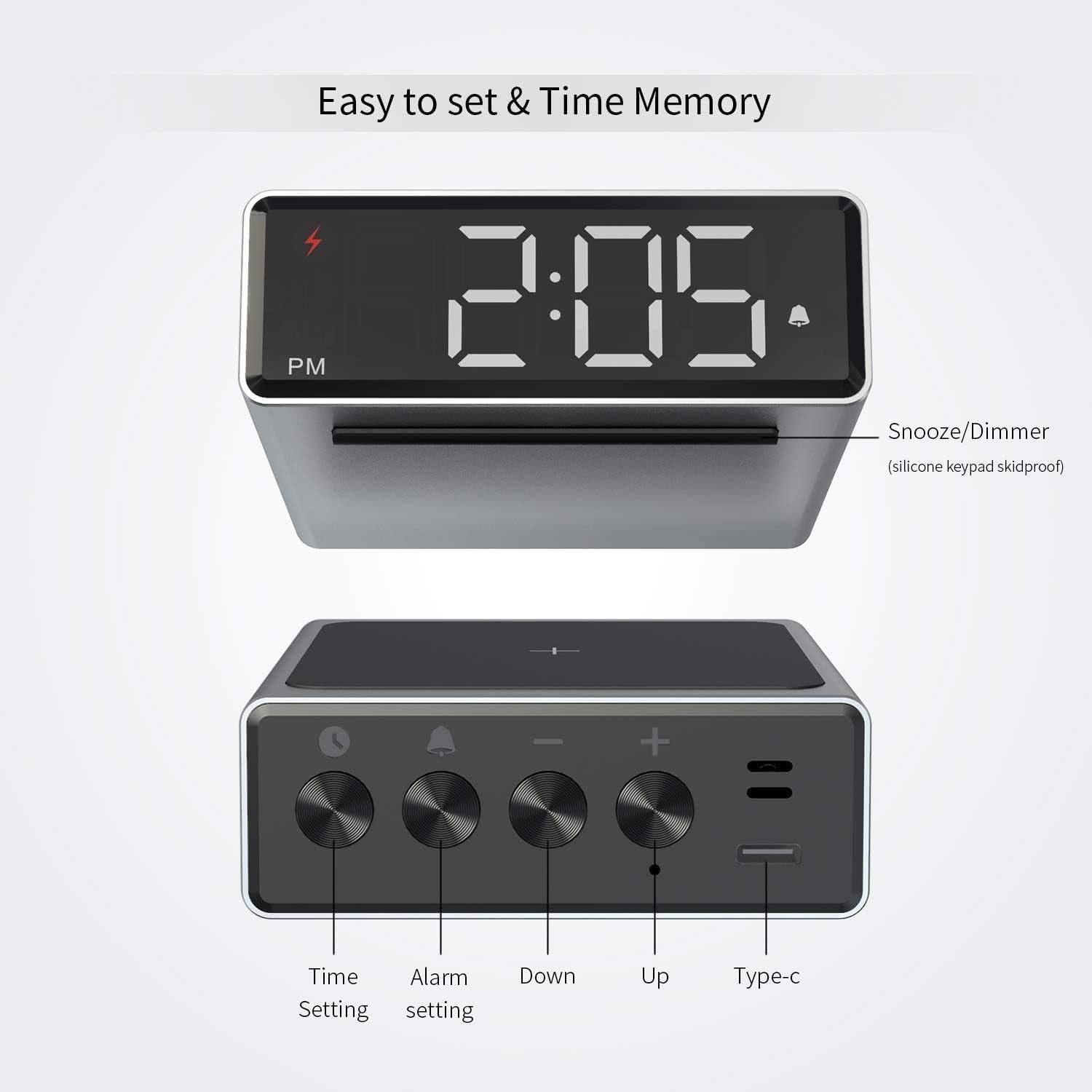 Black iPod iPhone Dock Clock Radio Speaker 30-Pin Alarm Display