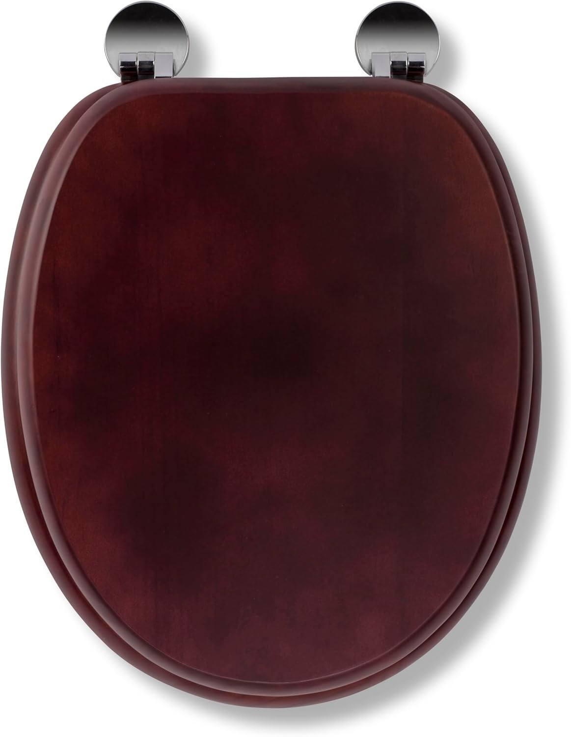 Mahogany Wooden Toilet Seat Flexi-Fix Adjustable Hinges Antibacterial