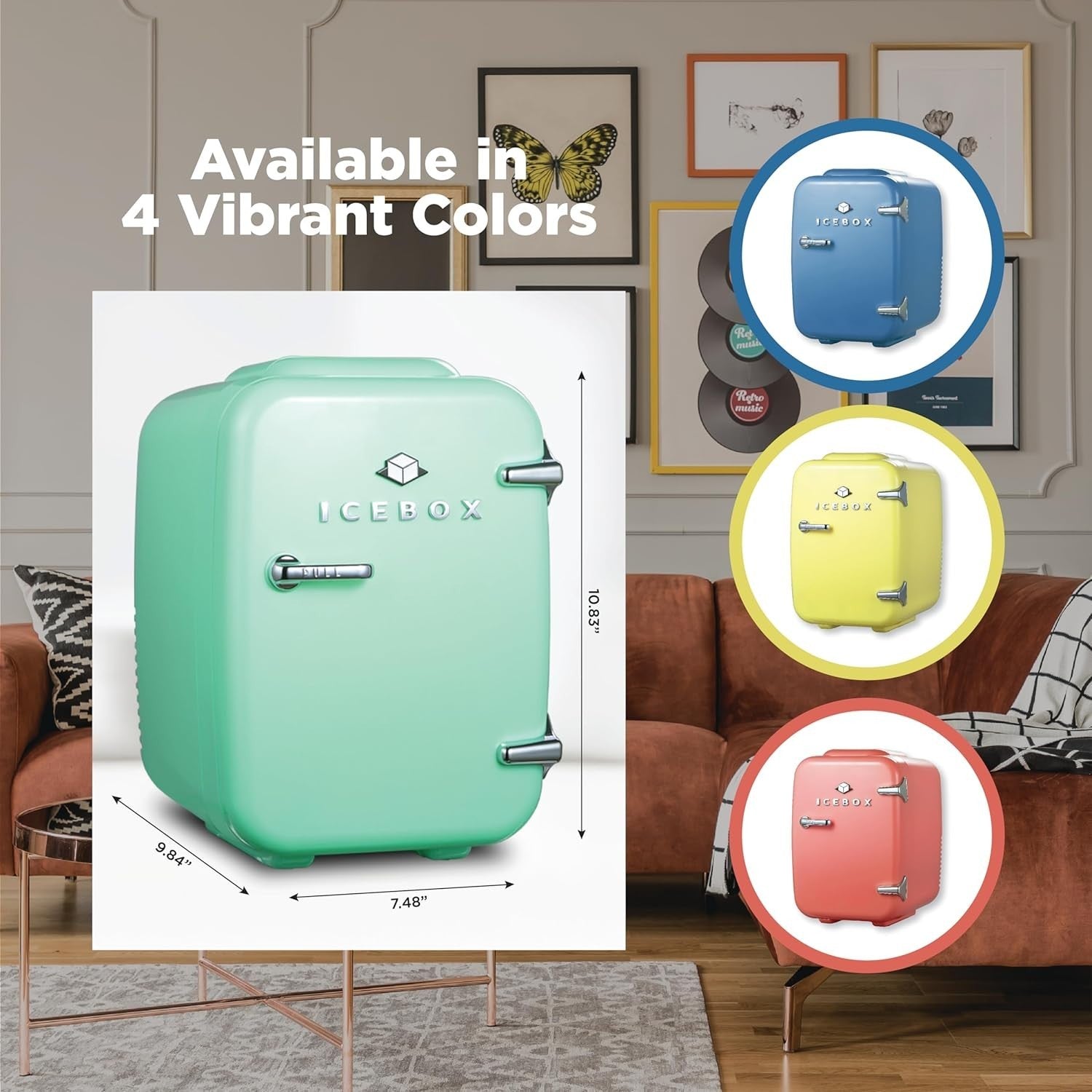 4L Mini Fridge Mint Green Portable Cooler Warmer AC/DC Use