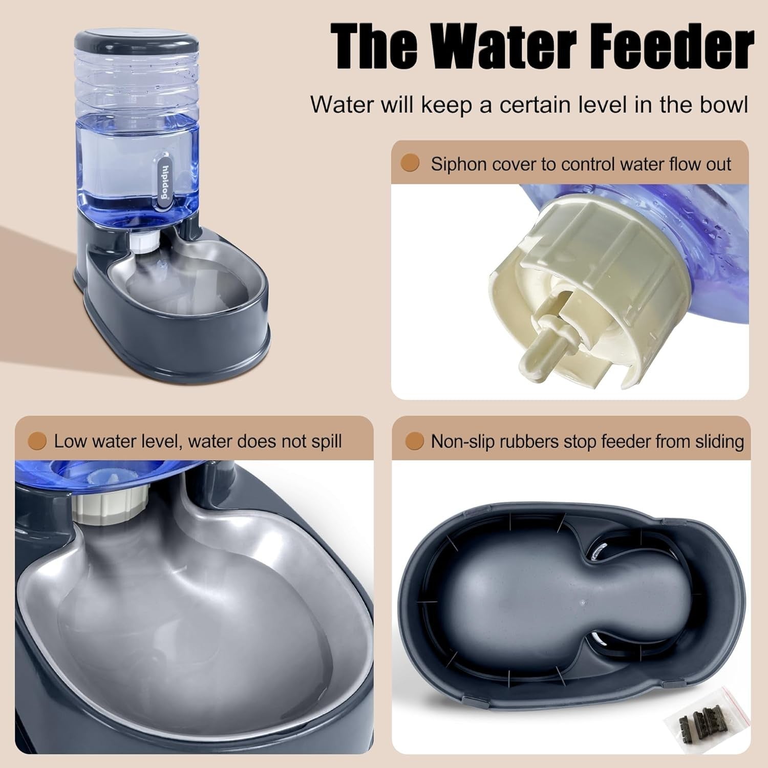 Gravity Pet Feeder & Water Dispenser Set 3.8L Stainless Steel Bowls