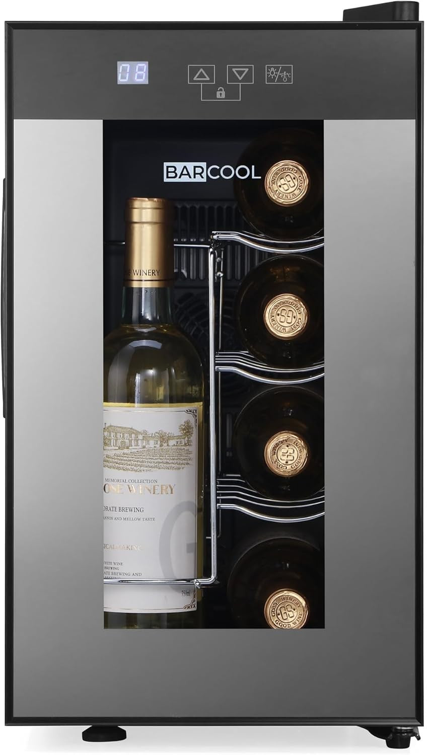 8 Bottle Wine Cooler Fridge Digital Temperature Control Quiet Tabletop Chiller
