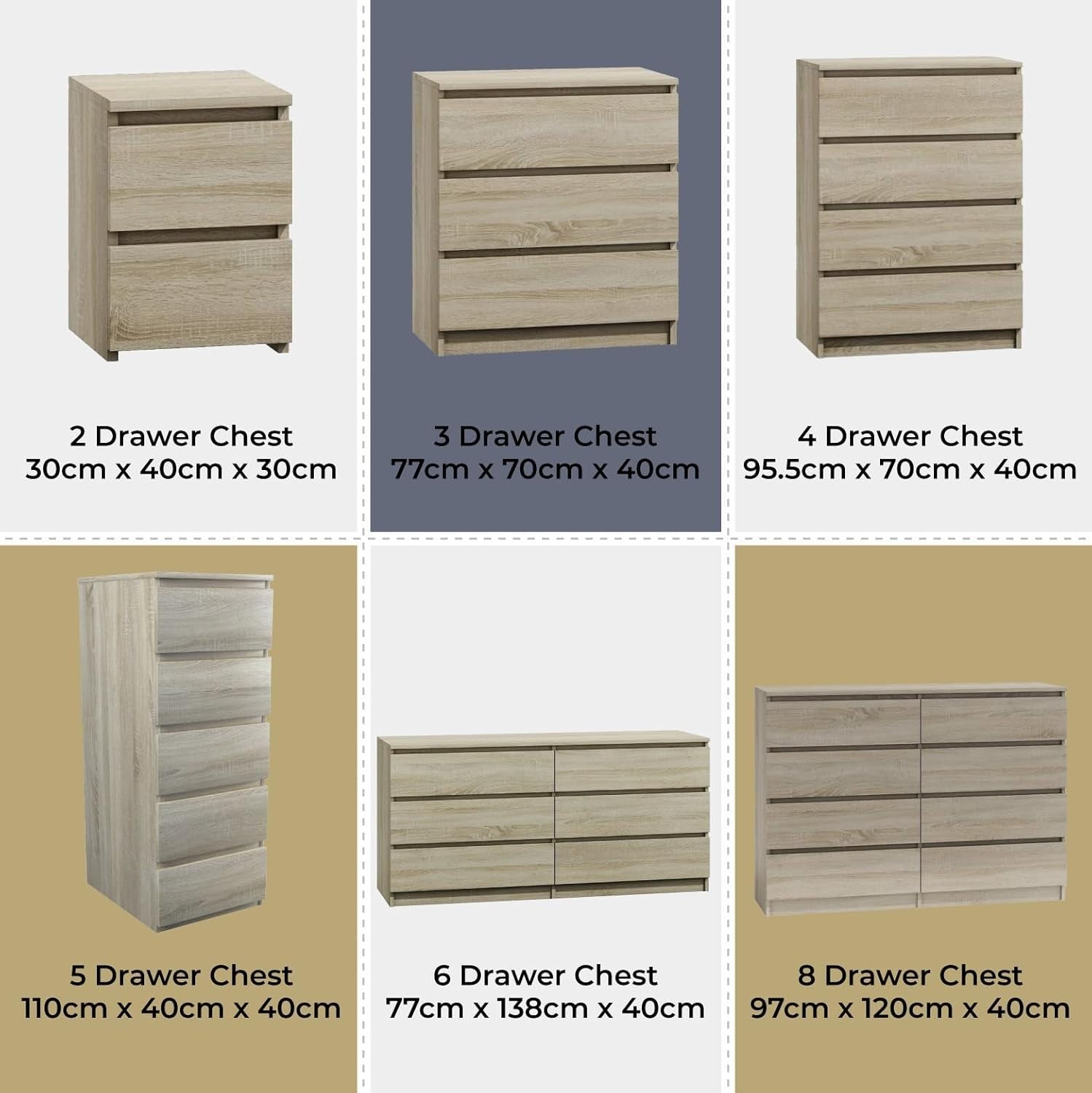Sonoma 5 Drawer Tall Chest Storage Cabinet Modern Bedroom Organizer Unit