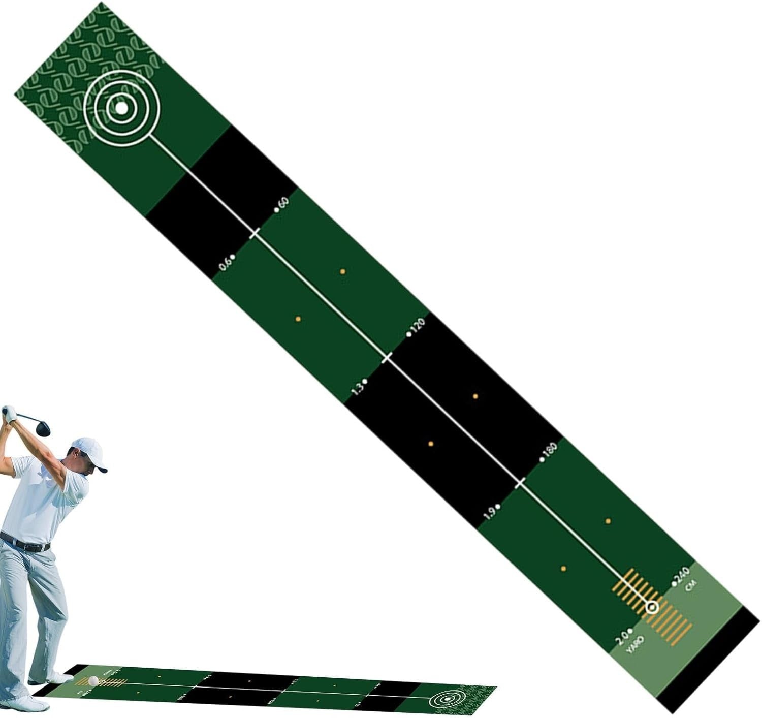 Golf Putting Mat 29” Indoor Practice Training Green Alignment & Return Ball