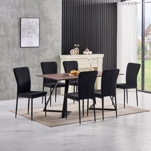 Modern Velvet Dining Chairs Set of 6 | High Back Comfort | Oak Frame Kitchen