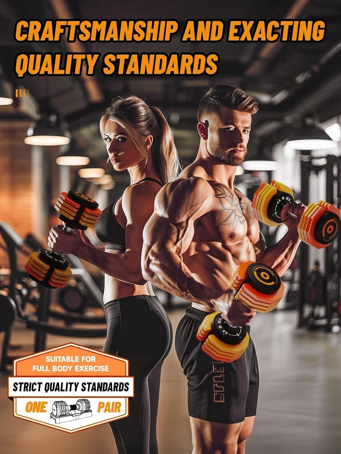 5-in-1 Adjustable Dumbbells Pair 4.5–22.5LB 1-Sec Dial Compact Home Weights