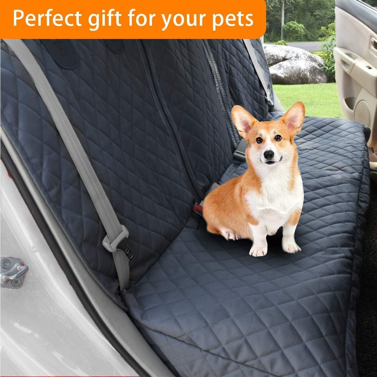 Waterproof Dog Car Seat Cover Mesh Window Non Slip Rear Protector