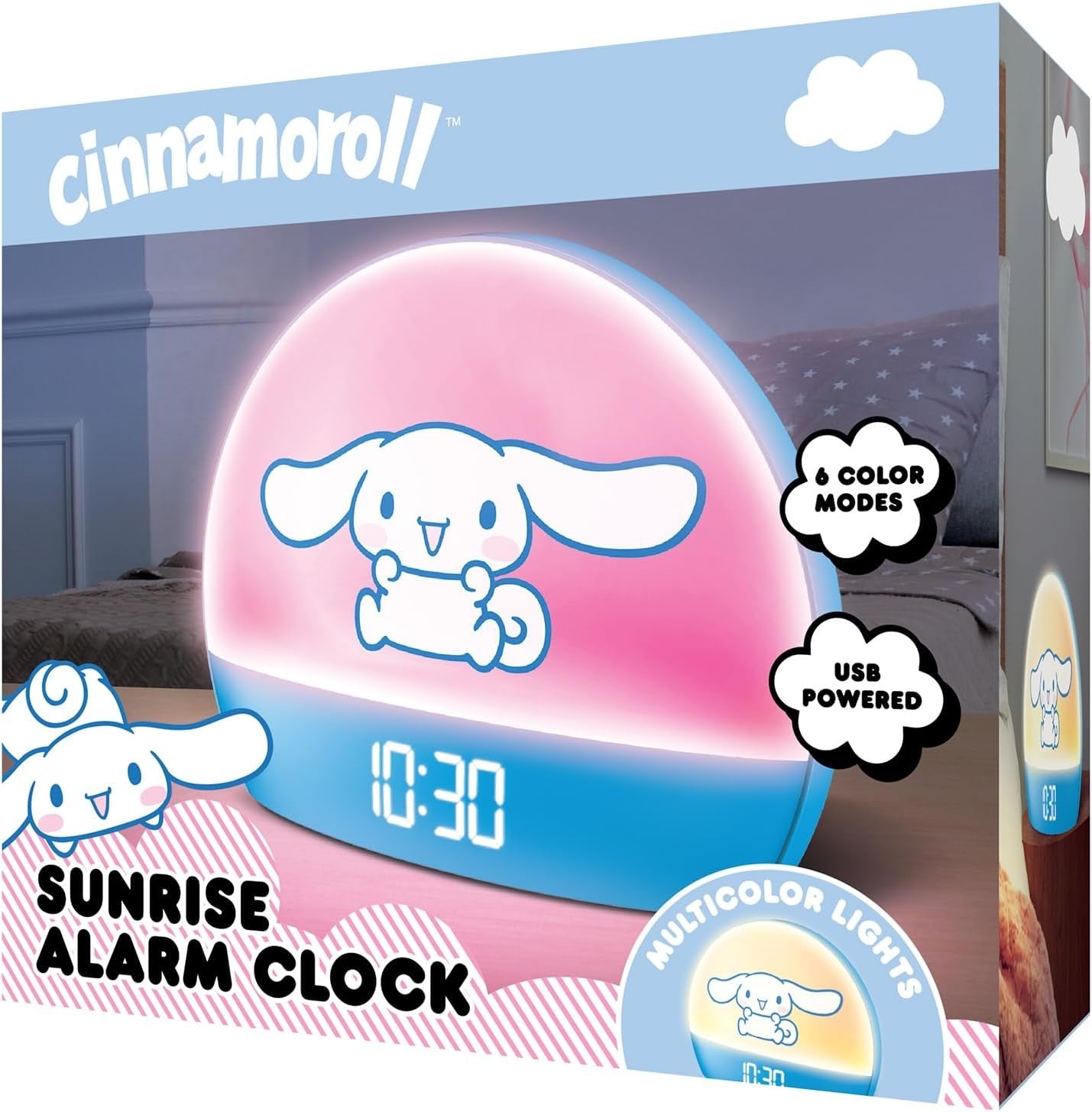 Sunrise Alarm Clock Kids Blue LED Night Light USB Digital Snooze
