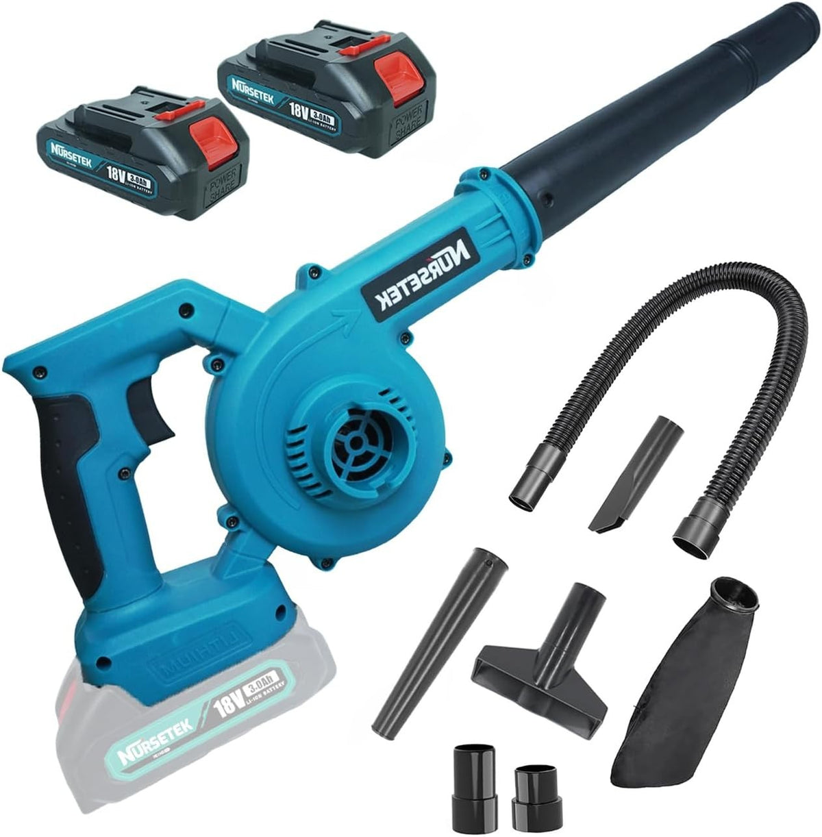 Cordless Leaf Blower Vacuum 18V Dual Battery Lightweight Mini Cleaner