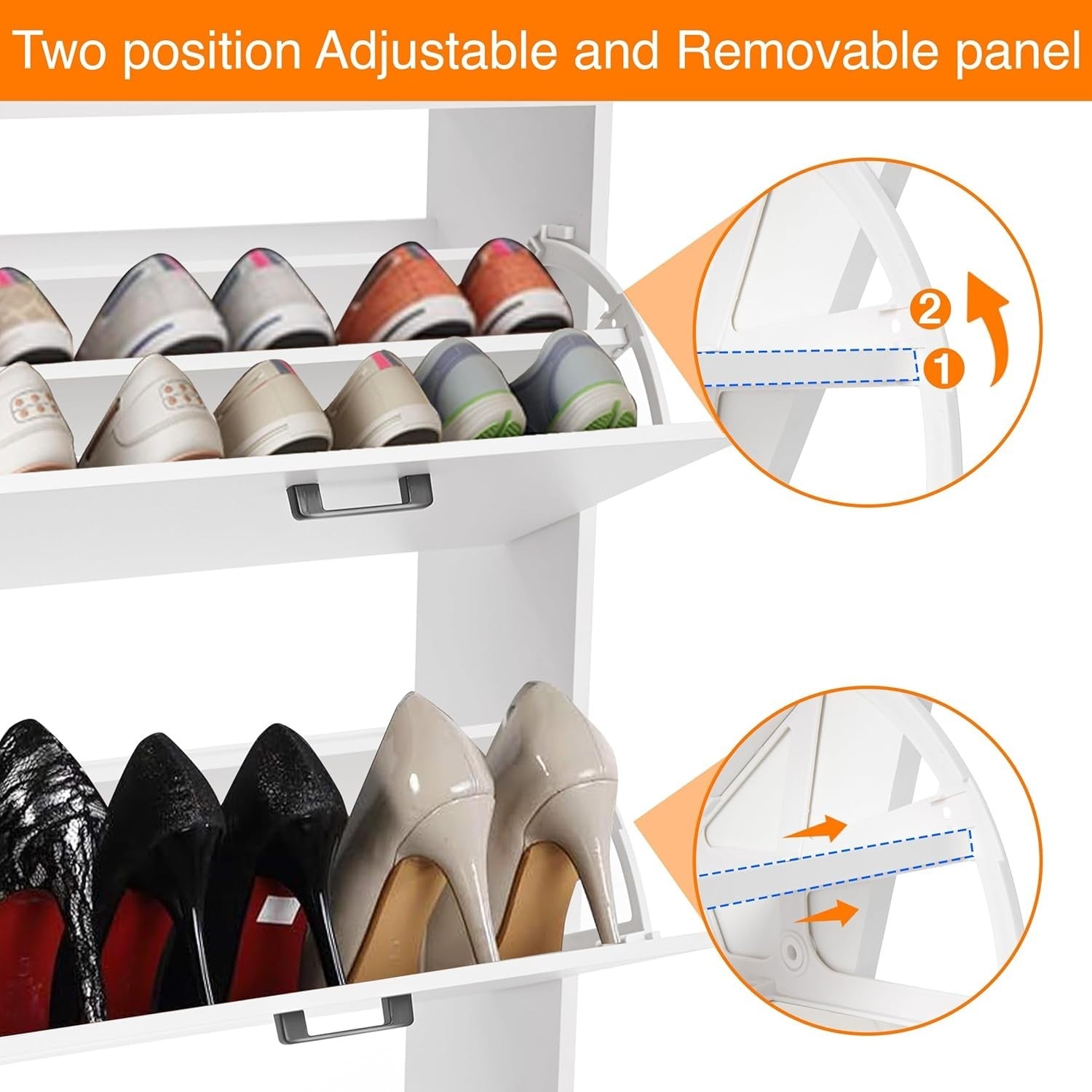 Space-Saving 3 Drawer Shoe Cabinet with Adjustable Shelves & Top Storage