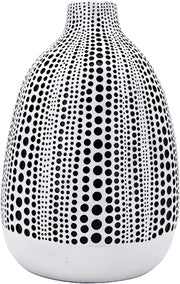 Modern Black White Textured Dot Vase Decorative Home Décor Ornament