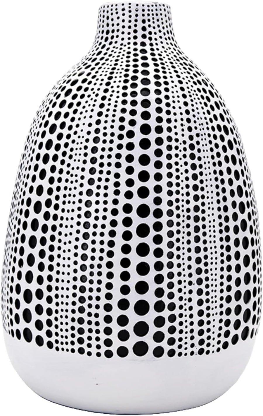 Modern Black White Textured Dot Vase Decorative Home Décor Ornament