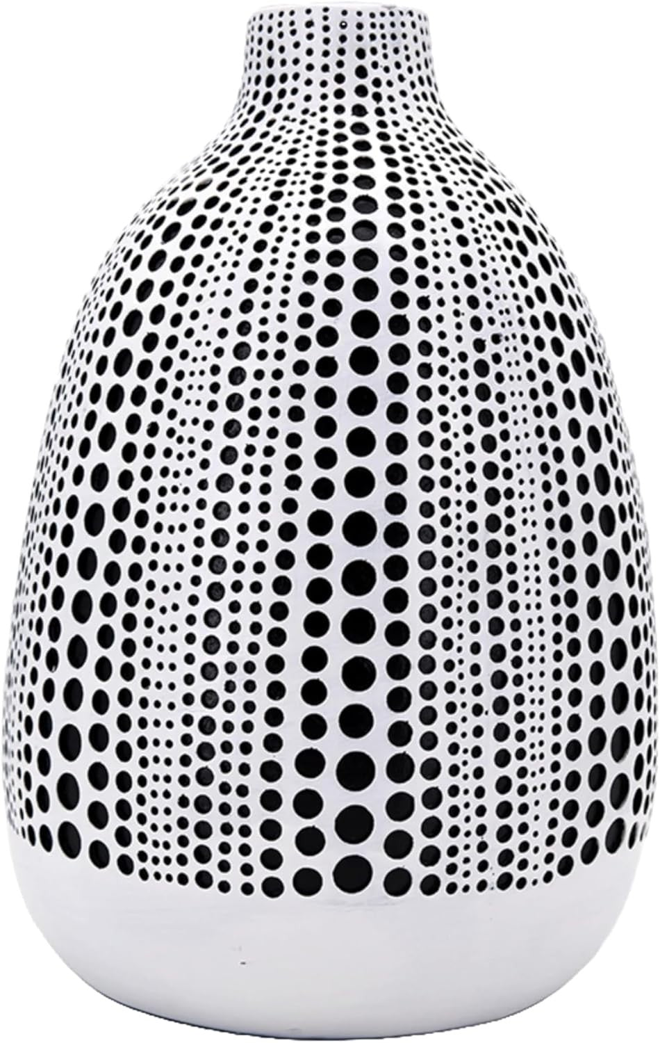 Modern Black White Textured Dot Vase Decorative Home Décor Ornament