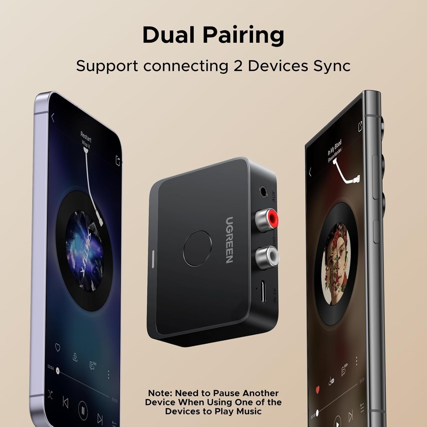Bluetooth 6.0 Audio Receiver LDAC Hi-Res Wireless Adapter 15H Playtime AUX RCA