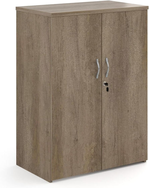 Nebraska Oak Double Door Office Cupboard Lockable Storage Cabinet Shelves