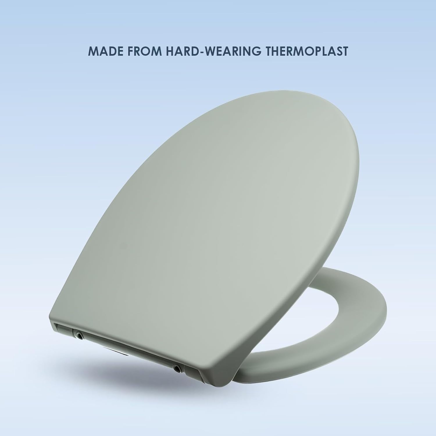 Sage Oval Toilet Seat Thermoplastic Quick Release Top & Bottom Fix 44.5x37cm
