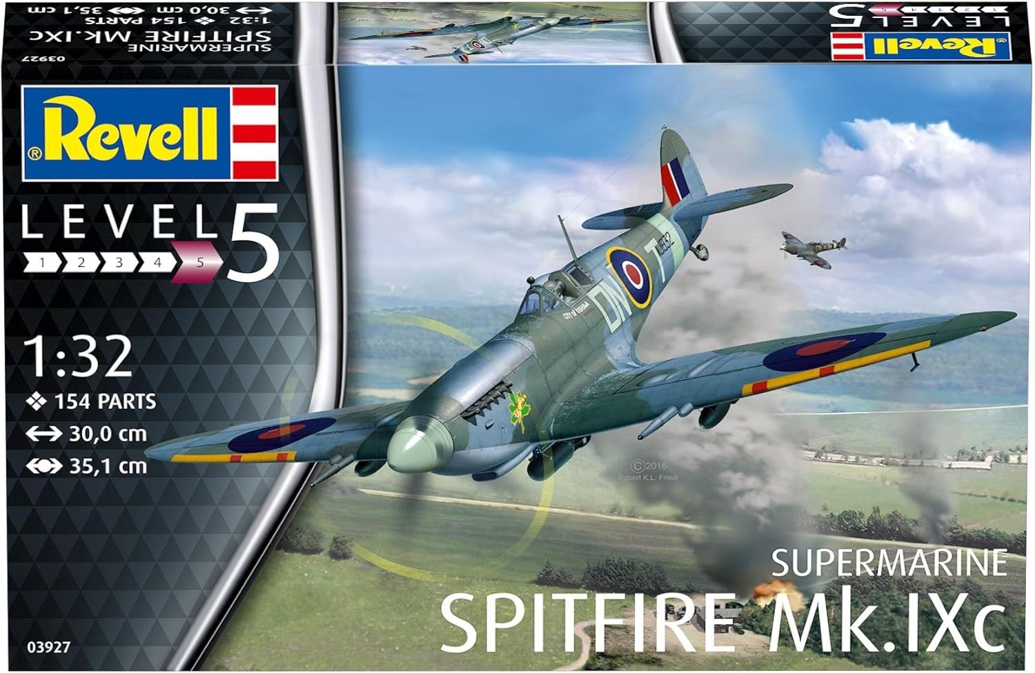 1:32 Spitfire Mk.IXC Model Kit 115pcs Unpainted Aircraft Hobby Gift