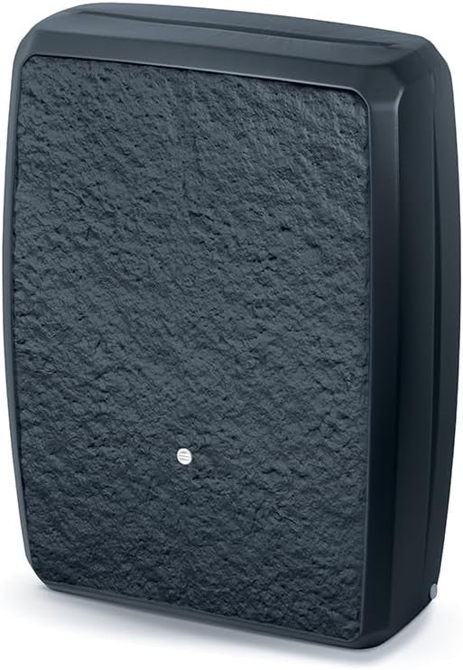 250L Rainwater Tank Water Butt, Textured Slate Stone, Anthracite, Space-Saving
