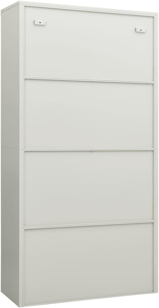 Metal Storage Cabinet with Lock, 4 Shelves, 2 Doors, 90x40x180cm Steel