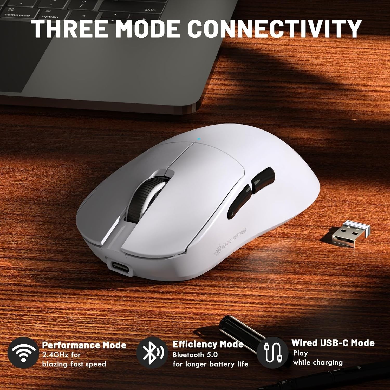 Ultra-Light Wireless Gaming Mouse 24000 DPI 2.4G Bluetooth USB