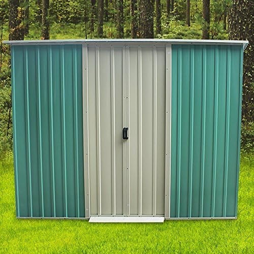 Metal Garden Storage Shed 6x4ft Waterproof Outdoor Tool Shed with Apex Roof Grey