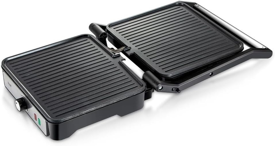 Double-Sided Panini Press & Sandwich Maker Adjustable Temp Large Grill