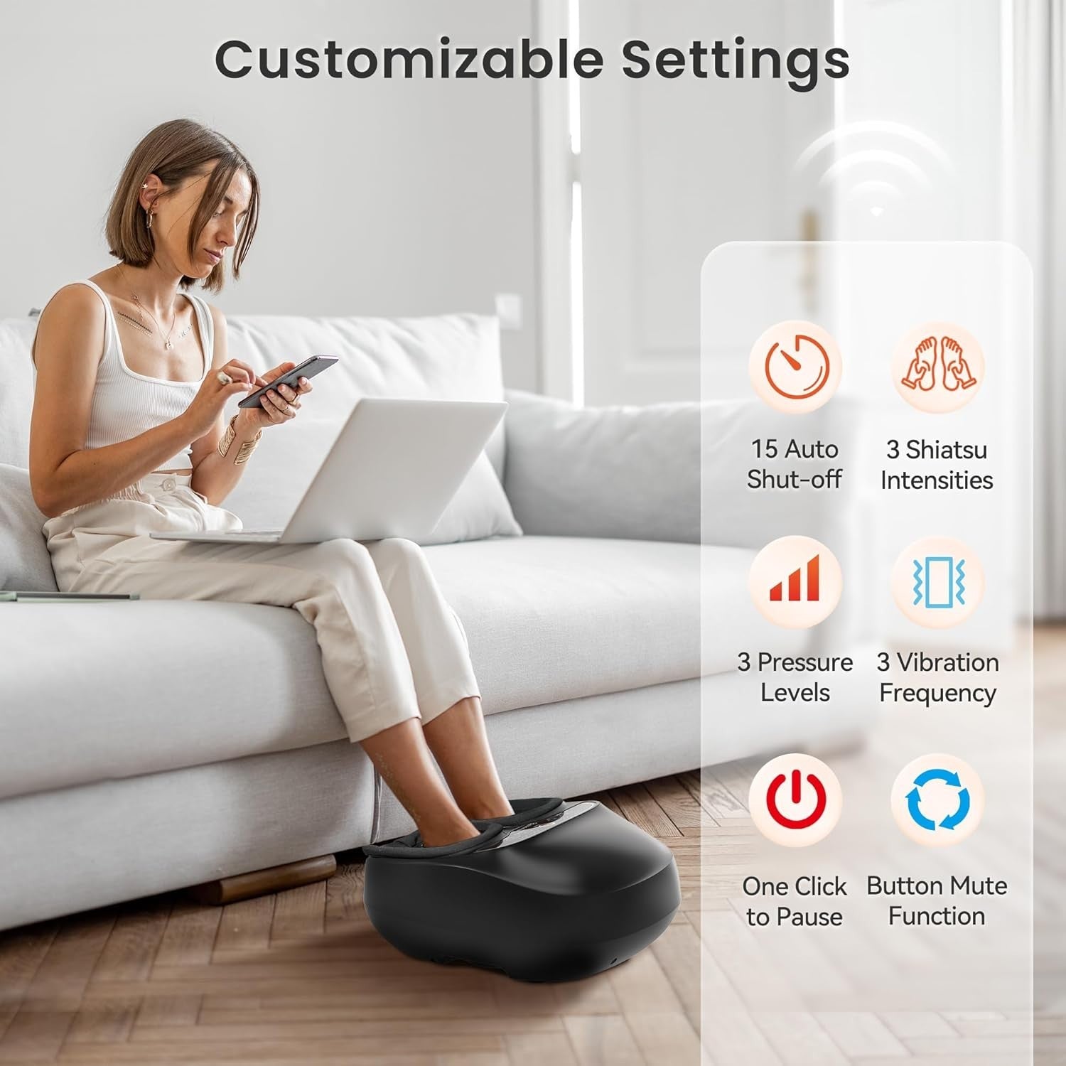 Heated Foot Massager w/ Compression & Vibration | Pain Relief & Relax