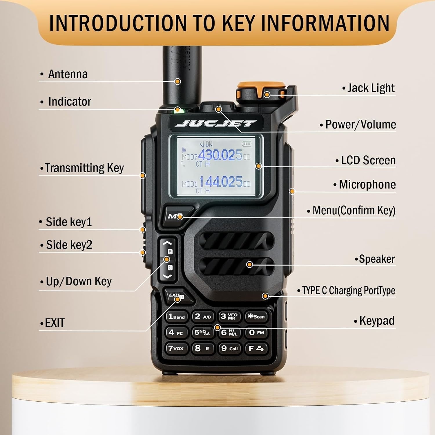 Dual Band Walkie Talkies 2 Pack VHF UHF 200CH Long Range LED Light