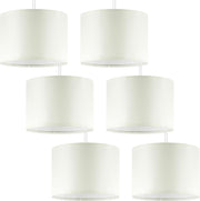 6 Pack Cream Linen Lampshades 26x18cm E27 E14 Adapter Ceiling Table Lamp