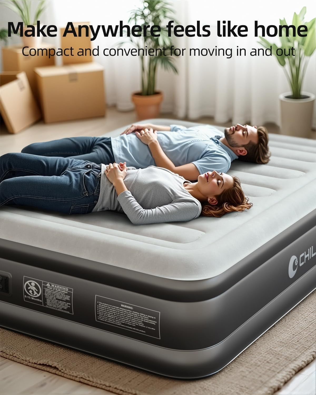 Luxury Single Inflatable Air Mattress with Built-In Pump – Portable & Durable