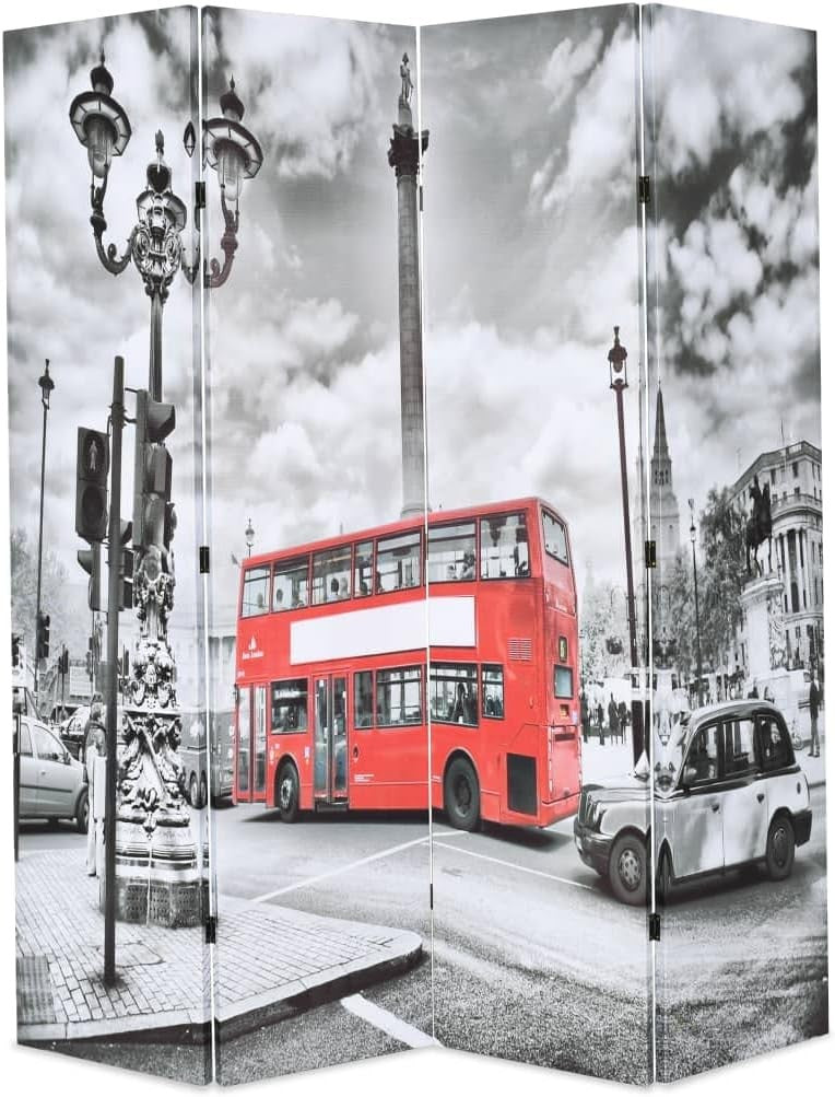 London Red Bus Folding Room Divider 160x170cm Modern Privacy Screen Decor