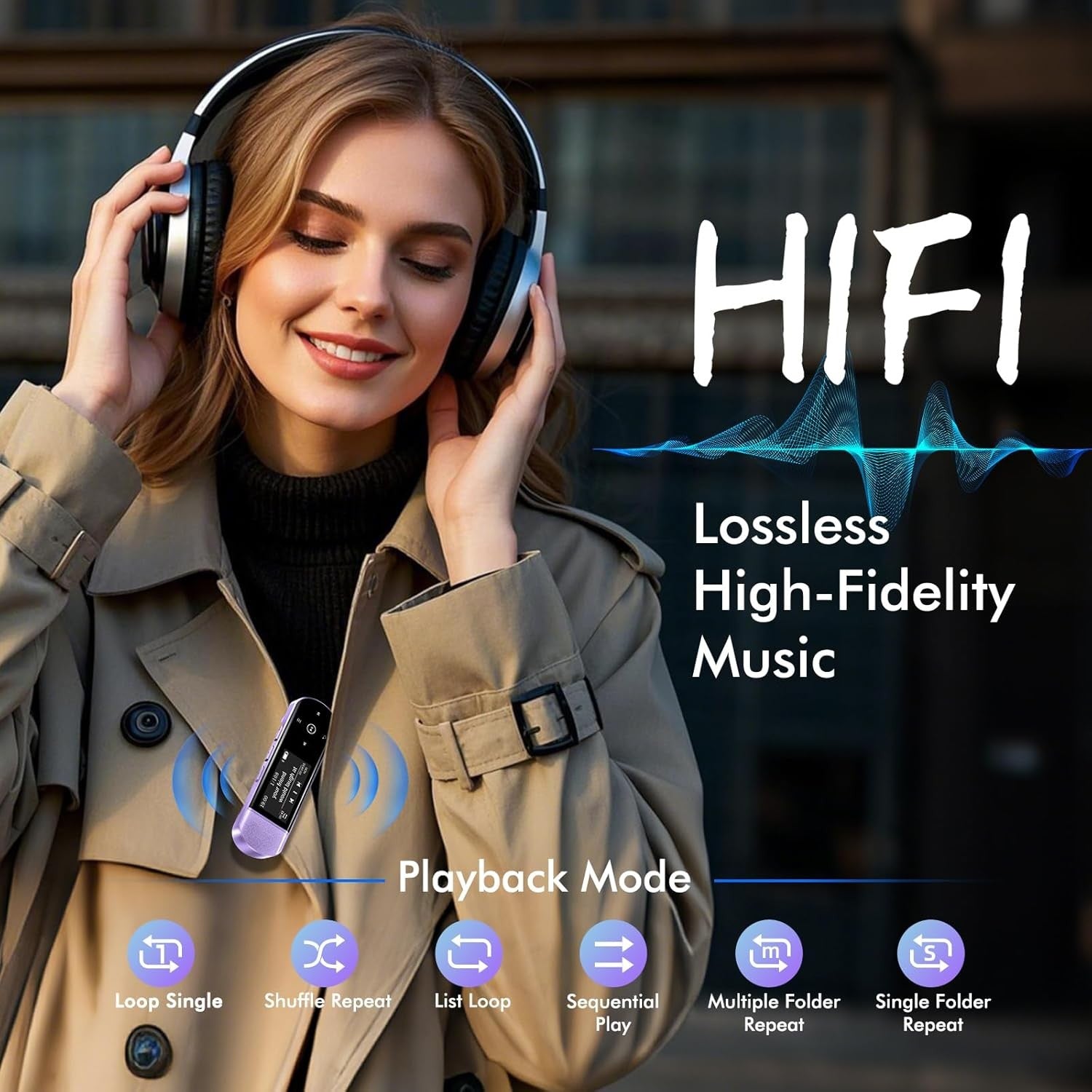 64GB MP3 Player Bluetooth 5.3 Clip Sports FM Recorder