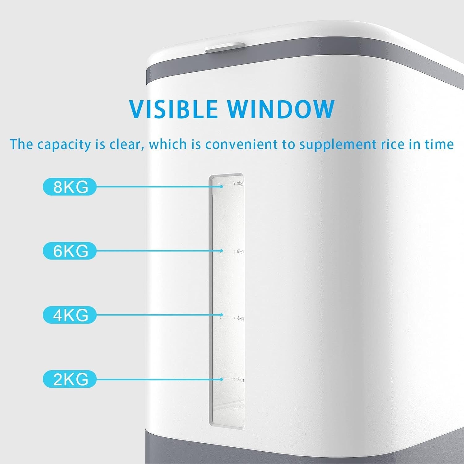 10KG Rice Dispenser Sealed Grain Storage Container with Measuring Bowl