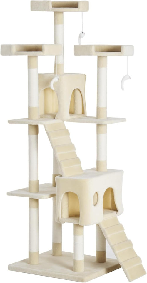 Large Cat Tree Tower 181cm Multi Level Scratching Post Condo Play Centre