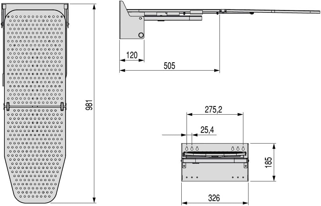 Wall Mounted Ironing Board 180° Swivel Foldable Space Saving Steel Wood