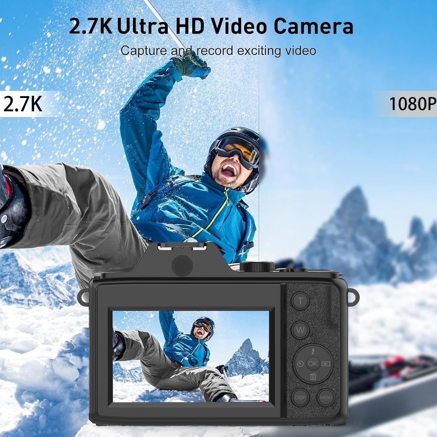 48MP 4K Digital Camera 6X Optical Zoom Vlogging Camera 32GB Dual Battery