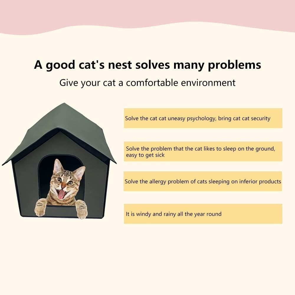 Waterproof Foldable Outdoor Cat Dog House | Winter Shelter for Pets 38x35cm