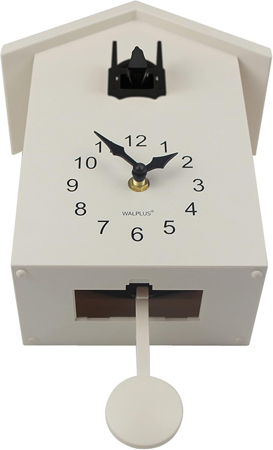 Minimalist Cuckoo Wall Clock Battery Operated Pendulum 25cm
