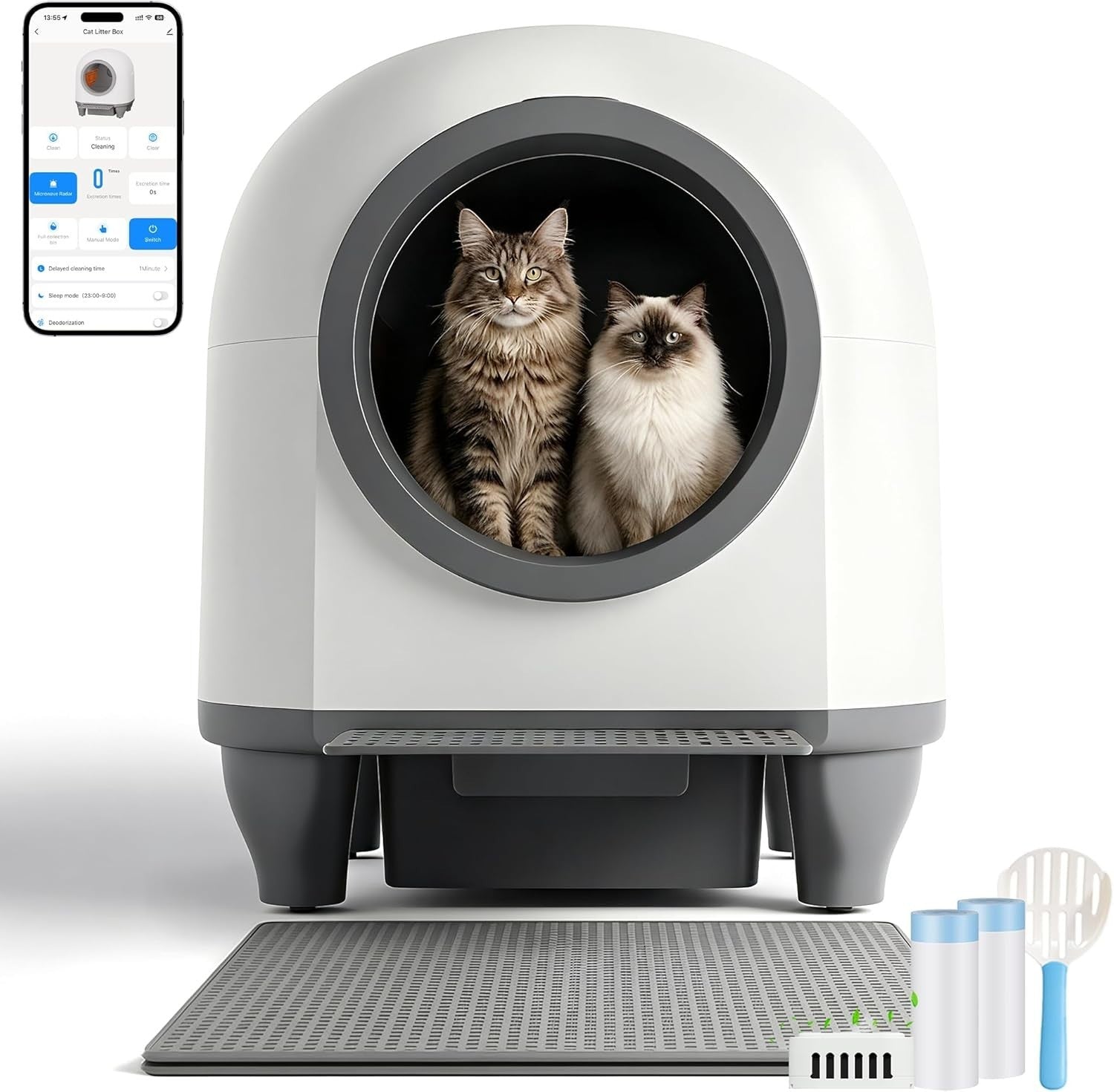 XXL Self Cleaning Cat Litter Box App Control Automatic Litter Robot