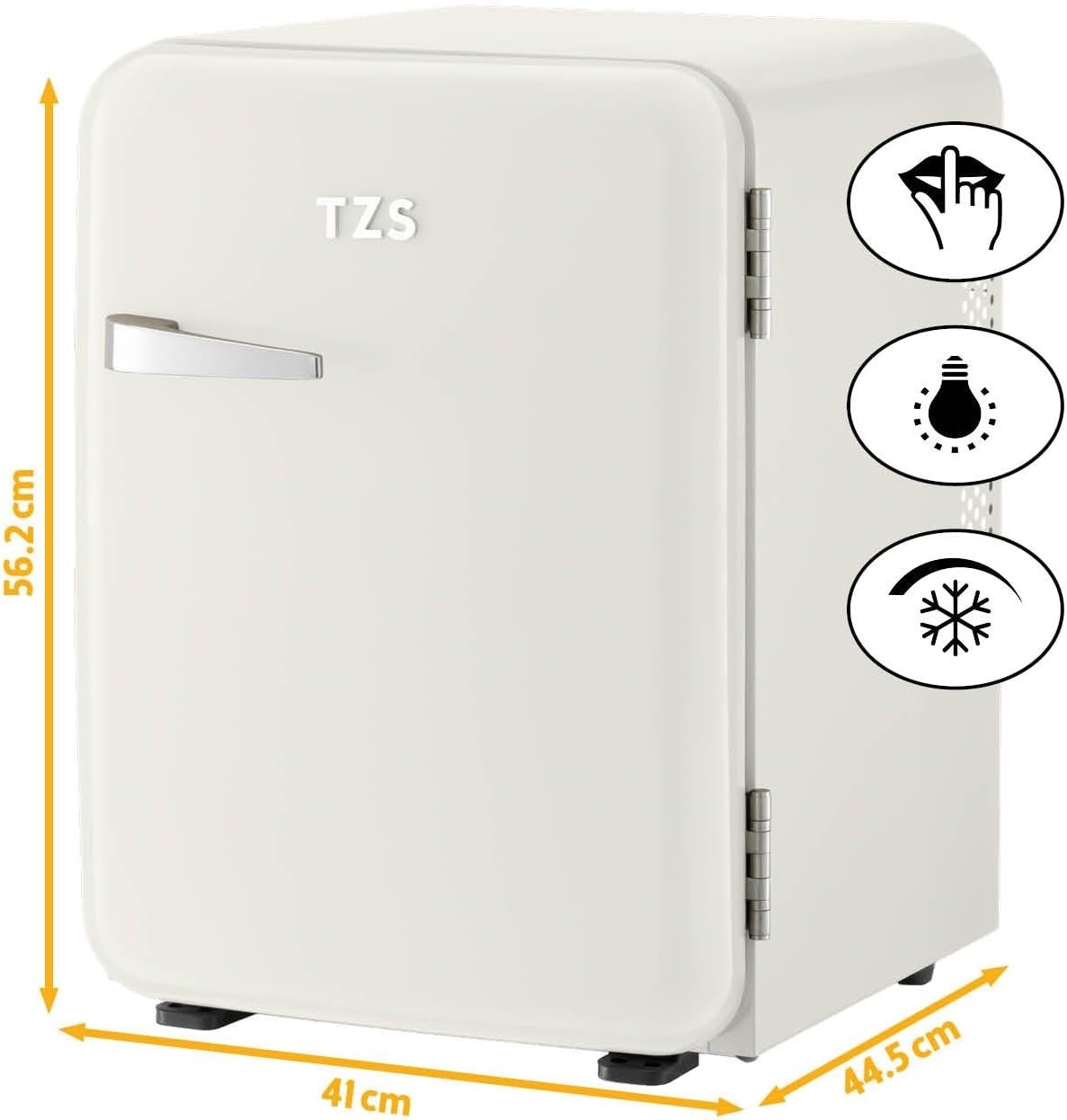 40L Retro Mini Fridge Silent Frost-Free LED Interior Freestanding