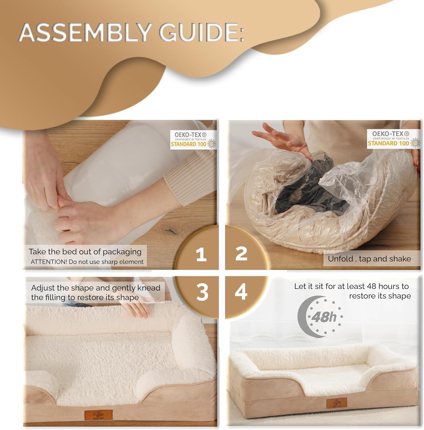 Orthopedic Memory Foam Dog Bed 61x45cm Washable