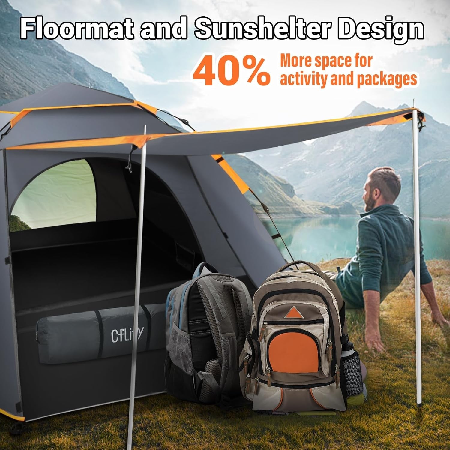 3 Man Pop Up Camping Tent 4 Season Waterproof Dome