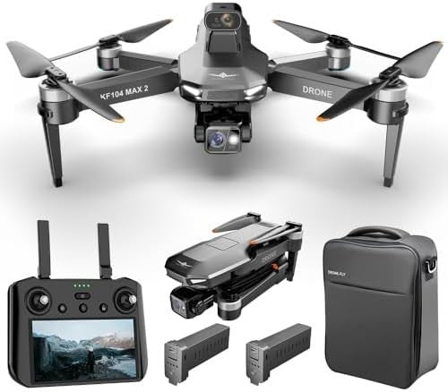 4K Drone w/ 3-Axis Gimbal, 6KM RC, 2 Batteries, Obstacle Avoidance, RC Screen