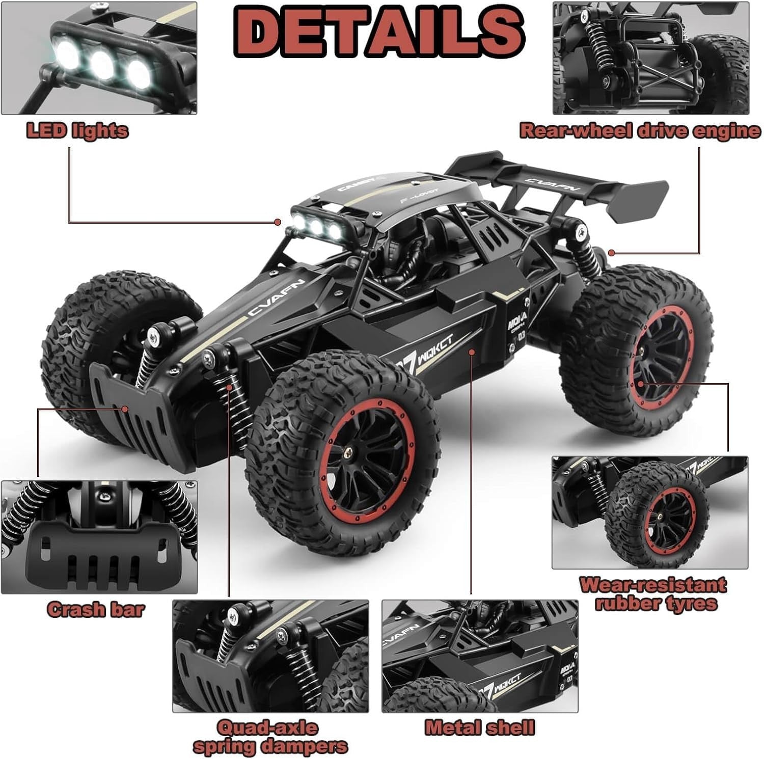 High Speed RC Car 1:16 Off-Road Monster Truck 2.4GHz Remote Control Toy