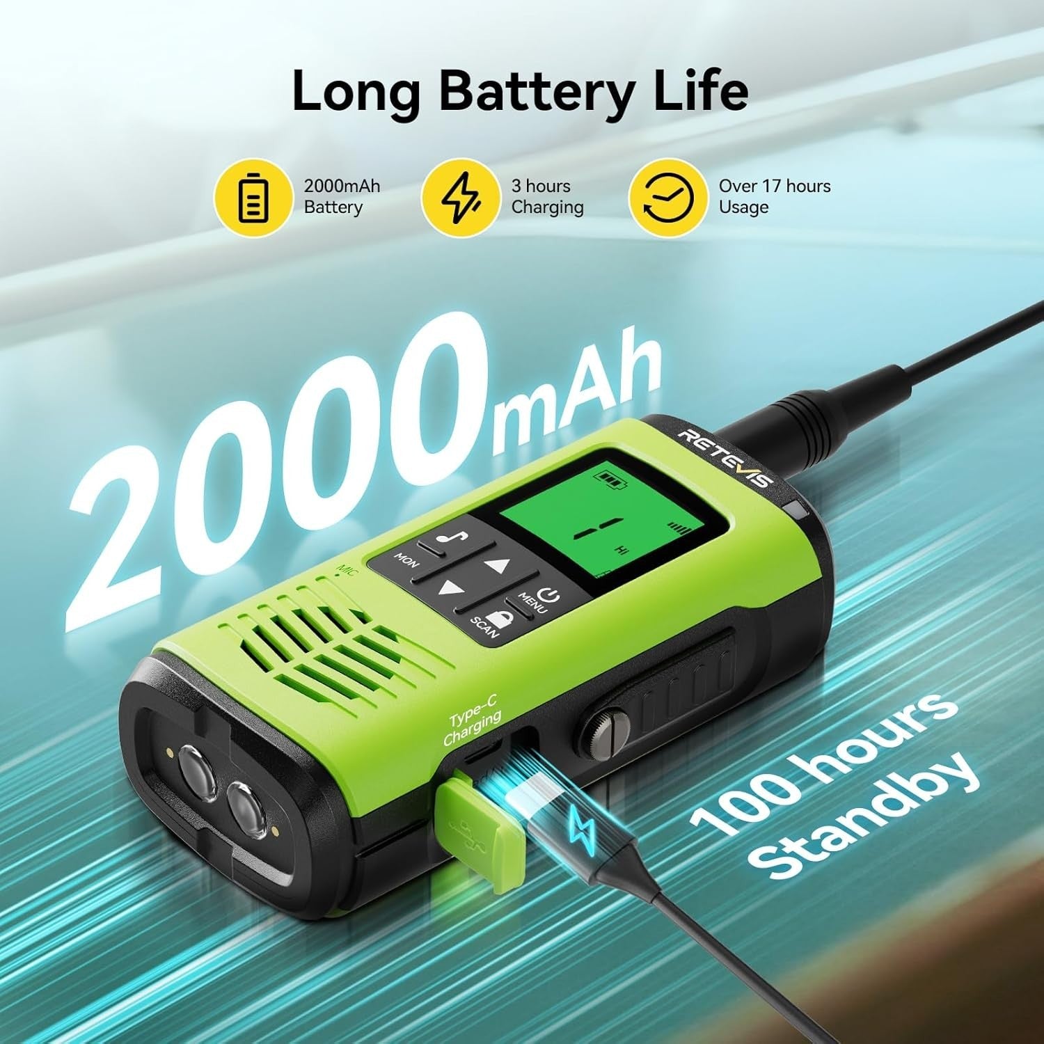 IP68 Waterproof Floating Walkie Talkies Rechargeable SOS Long Range Radio