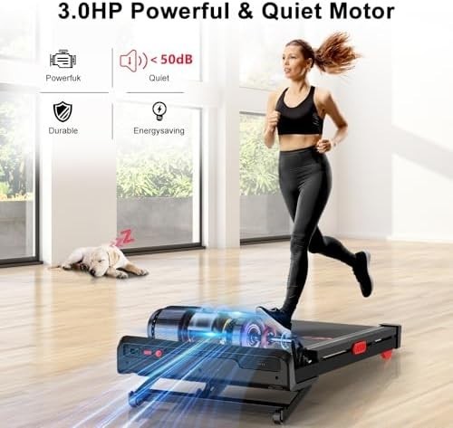 Auto Incline Folding Treadmill 1-10KM/H 3HP Quiet Motor LED Display