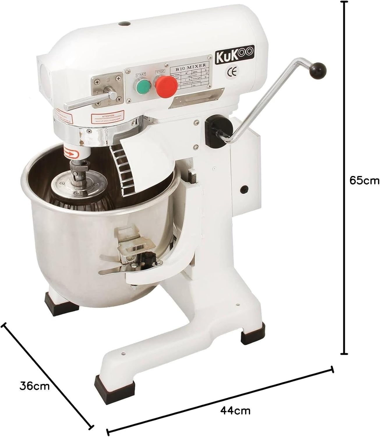10L Planetary Stand Mixer Commercial Bakery Dough Cake Bread Maker