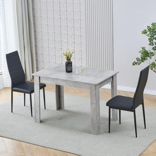 Compact Dining Table Set 2 Chairs Faux Leather Small Kitchen 110cm