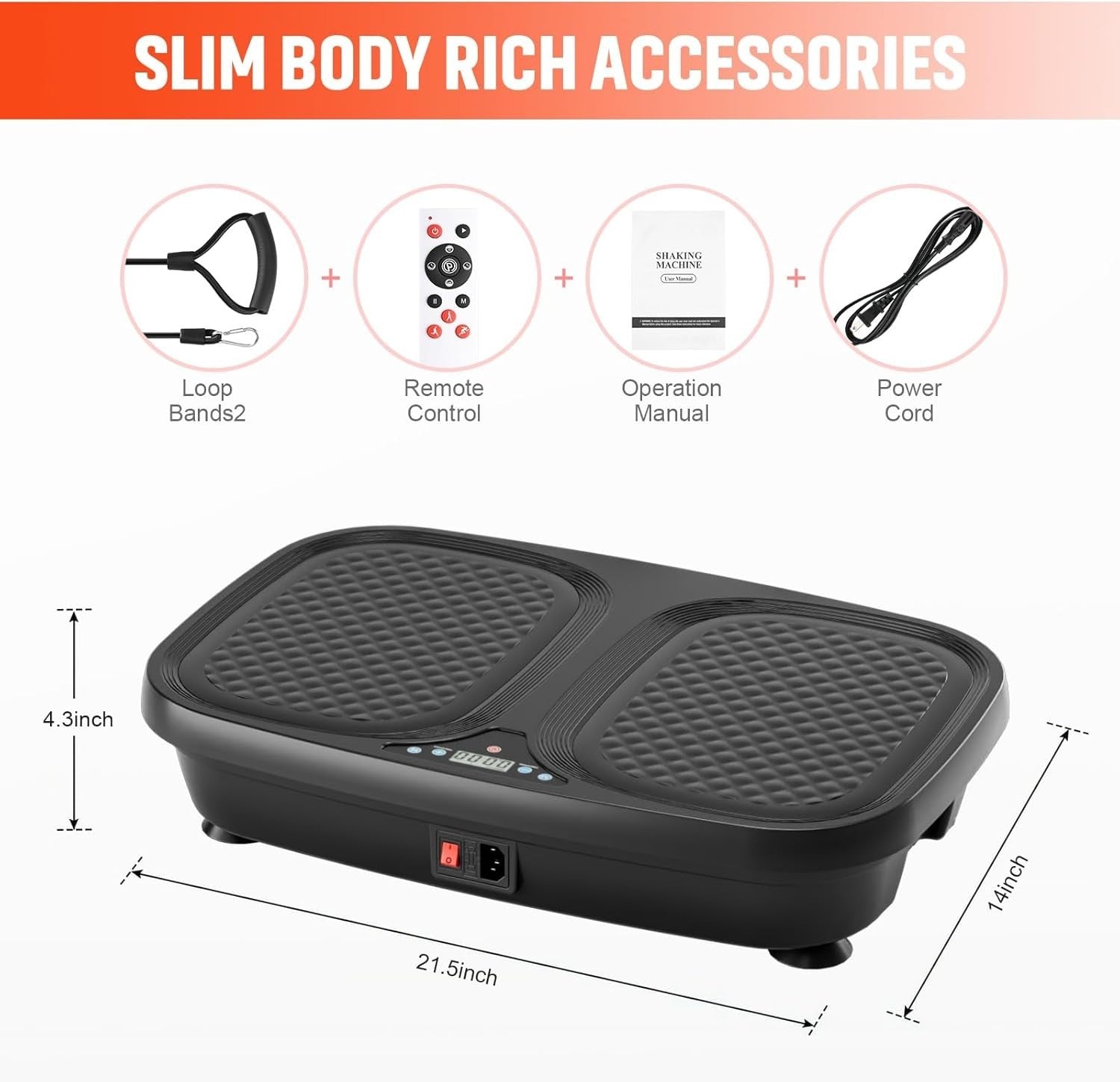 Vibration Plate Exercise Machine Full Body Cardio Weight Loss 300lb